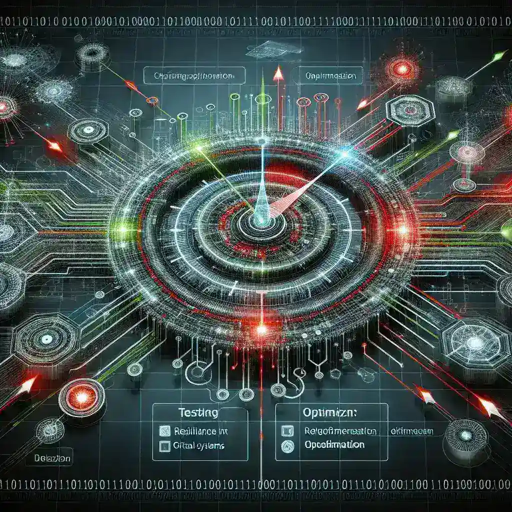 "Imagen que muestra una interfaz de usuario de una plataforma de pruebas de resiliencia para sistemas críticos, destacando herramientas de evaluación y optimización. Ideal para entender cómo estas plataformas mejoran la seguridad y la disponibilidad en entornos críticos."